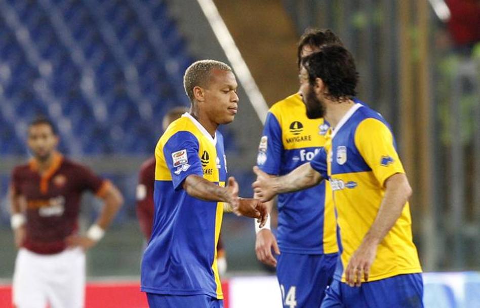 Il gran gol di Biabiany chiude la partita dell’Olimpico: la Roma batte il Parma 4-2. Lapresse 